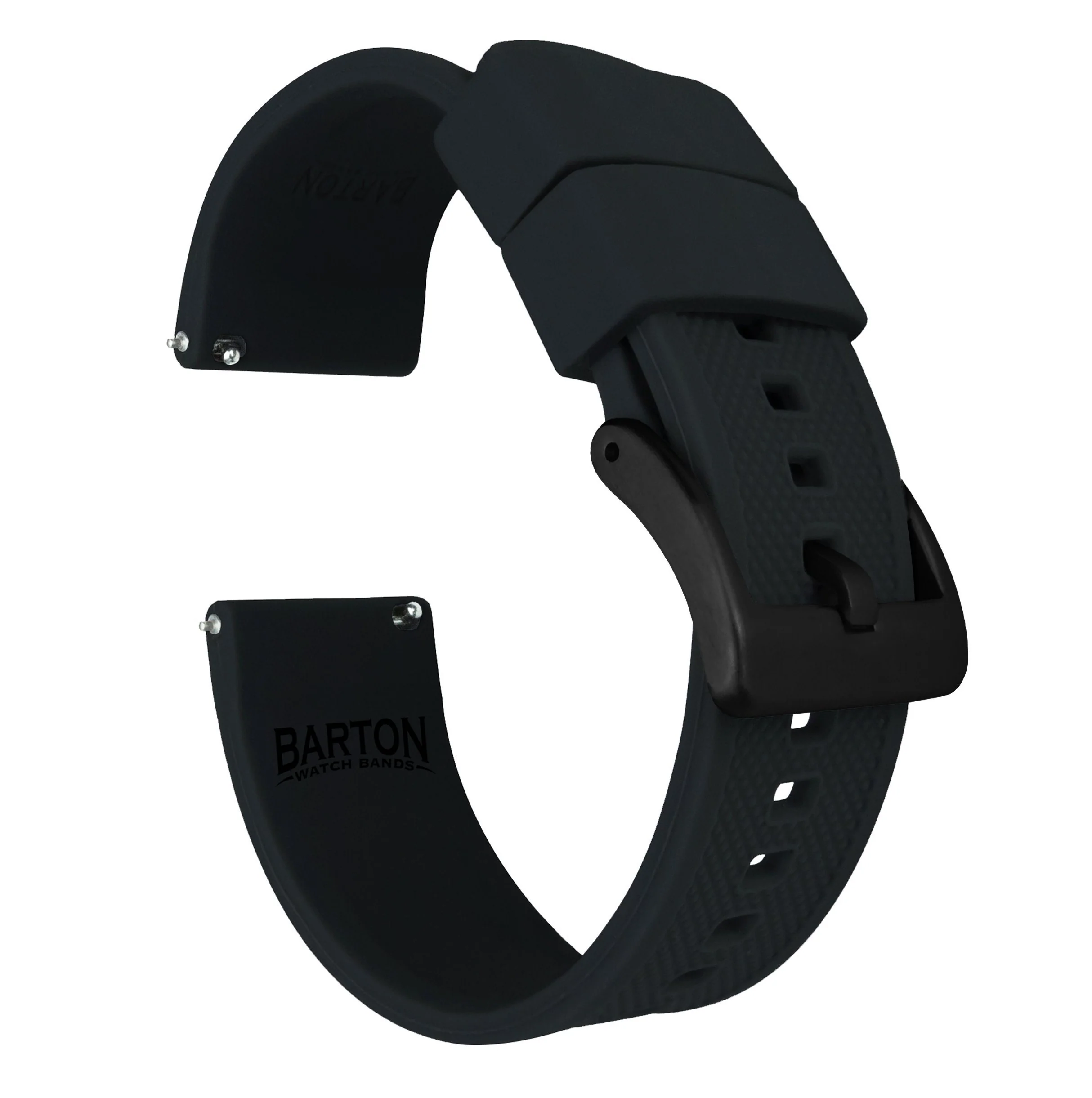 Samsung Galaxy Watch Active 2 Elite Silicone Black Watch Band - Image 2