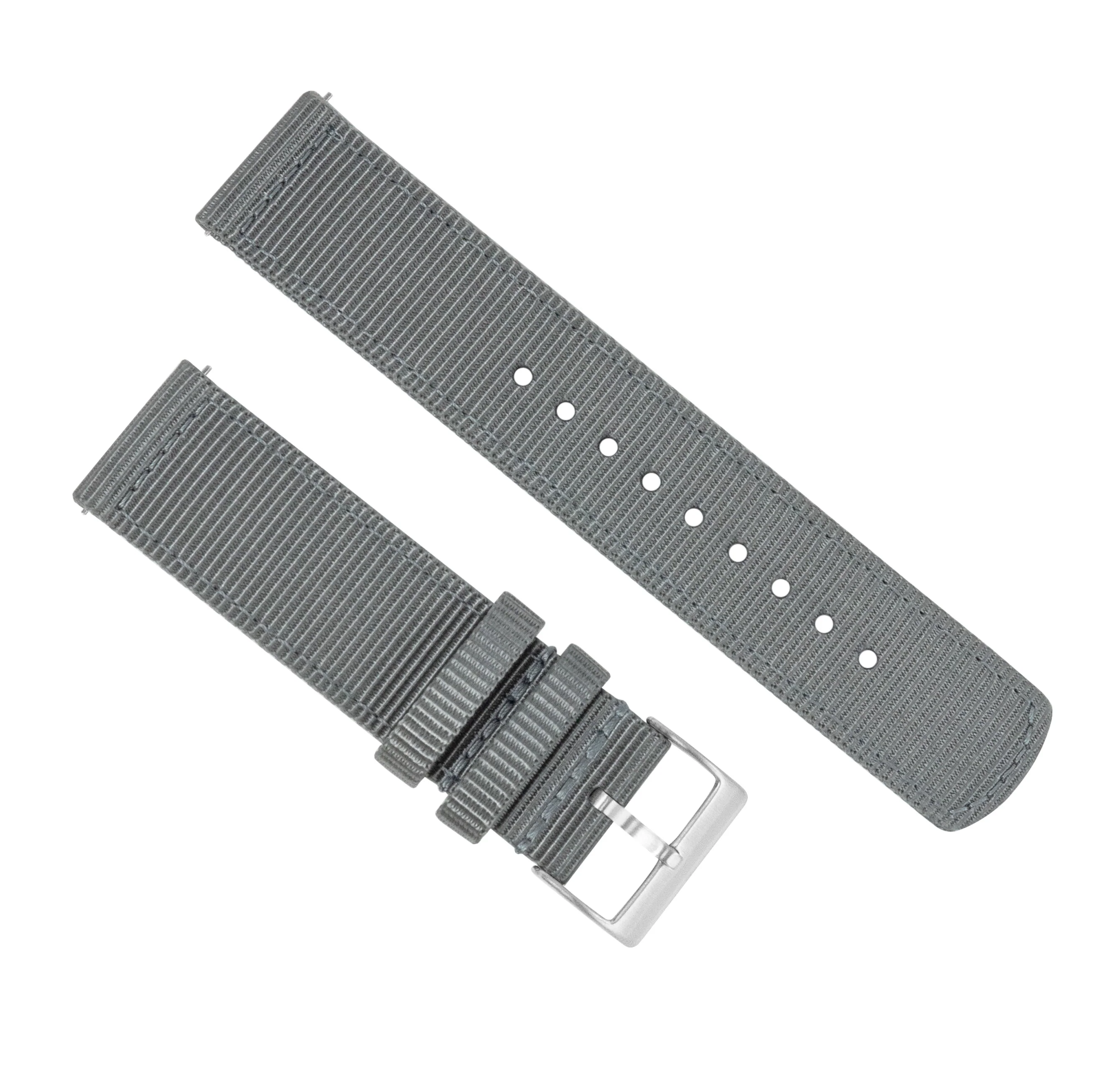 Samsung Galaxy Watch Active 2 Two Piece NATO® style Smoke Grey Watch Band - Image 2