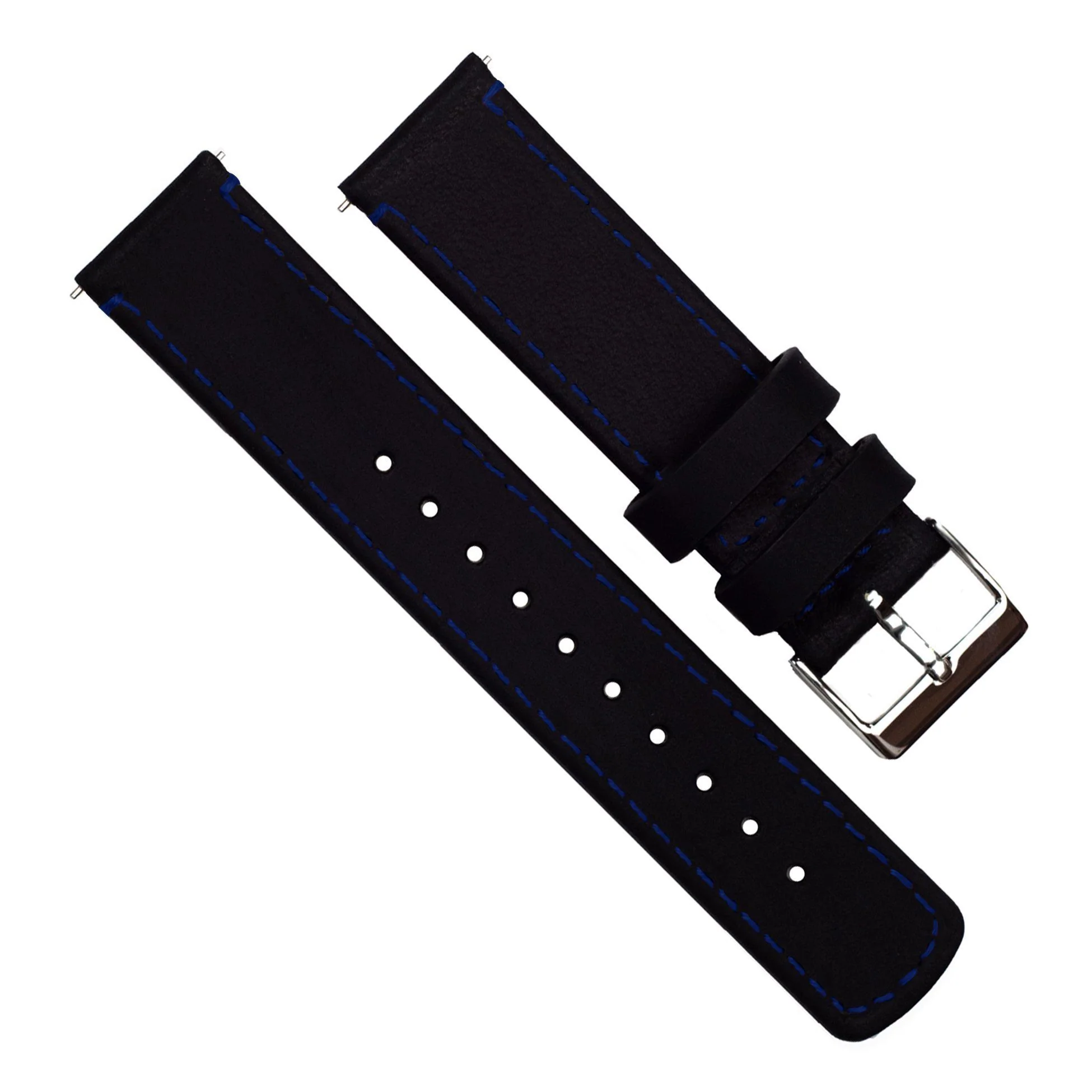 Samsung Galaxy Watch Active Black Leather Stitching Watch Band - Image 4