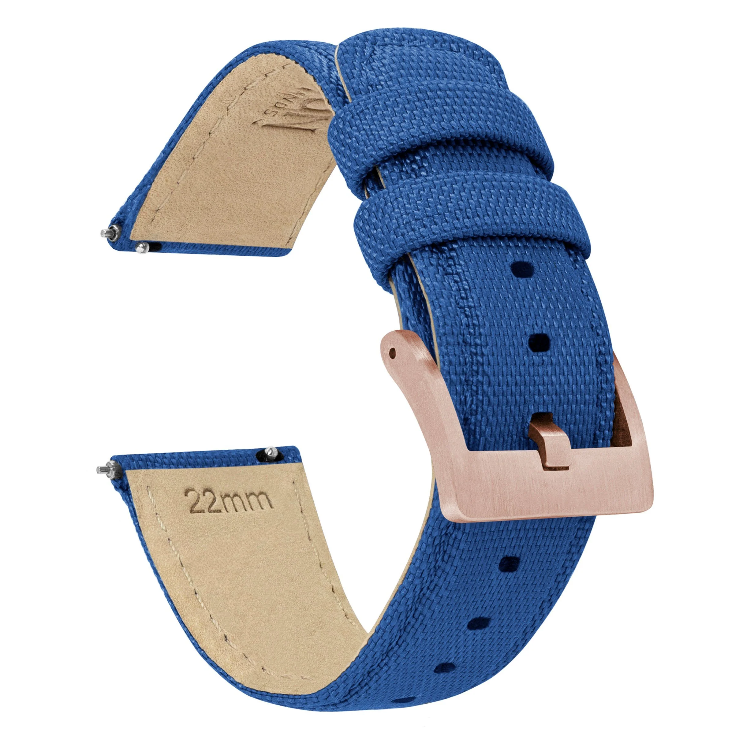 Samsung Galaxy Watch Active Sailcloth Quick Release Royal Blue Watch Band - Image 3