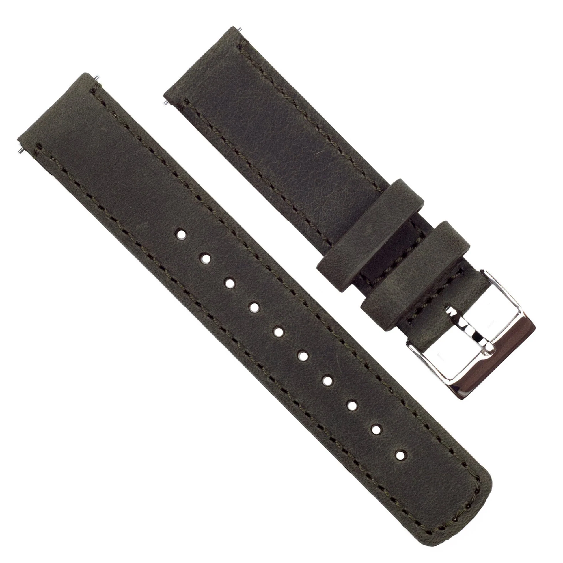 Samsung Galaxy Watch Espresso Brown Leather Stitching Watch Band - Image 4