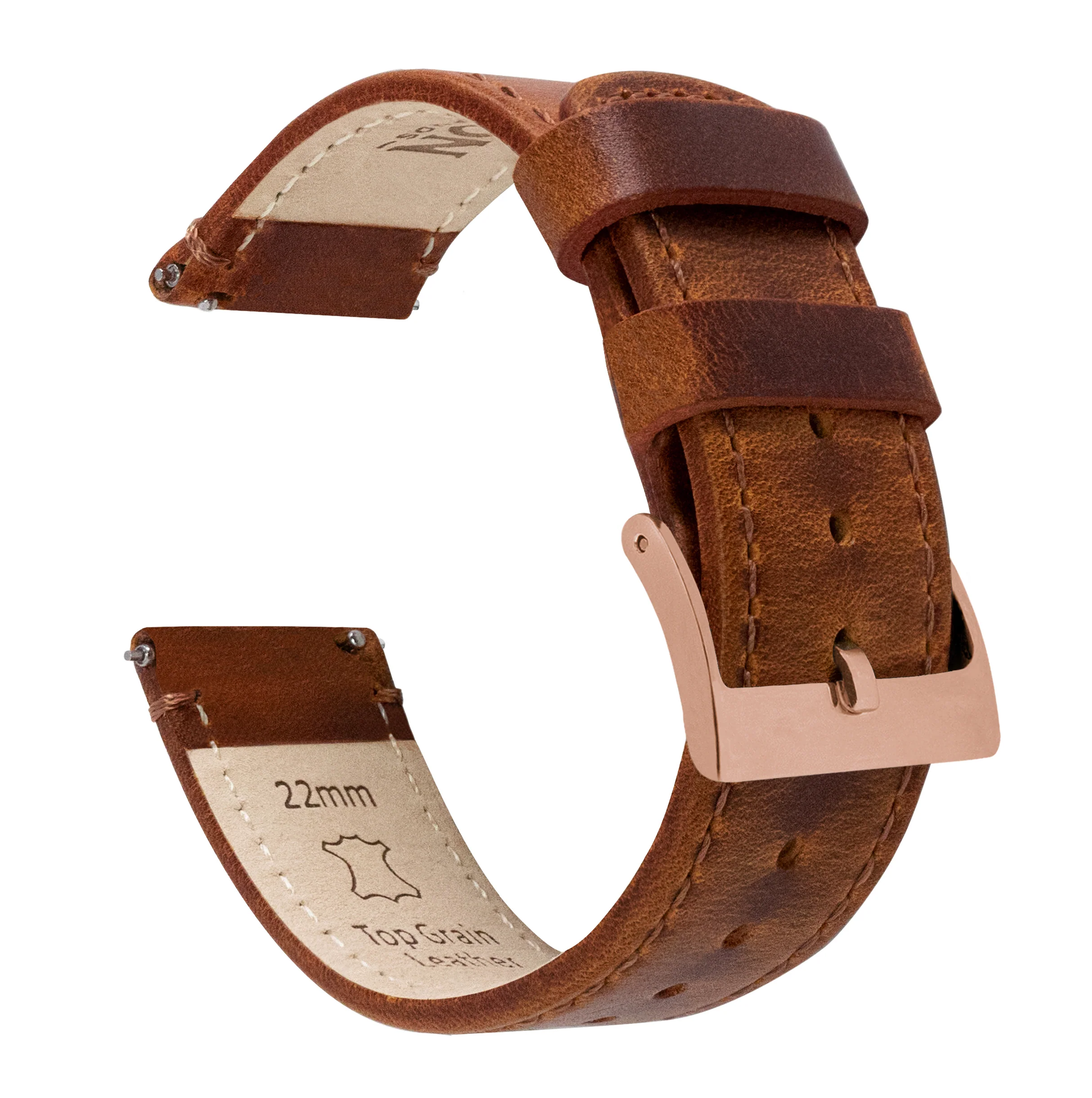 Samsung Galaxy Watch Weathered Brown Leather Watch Band - Image 6