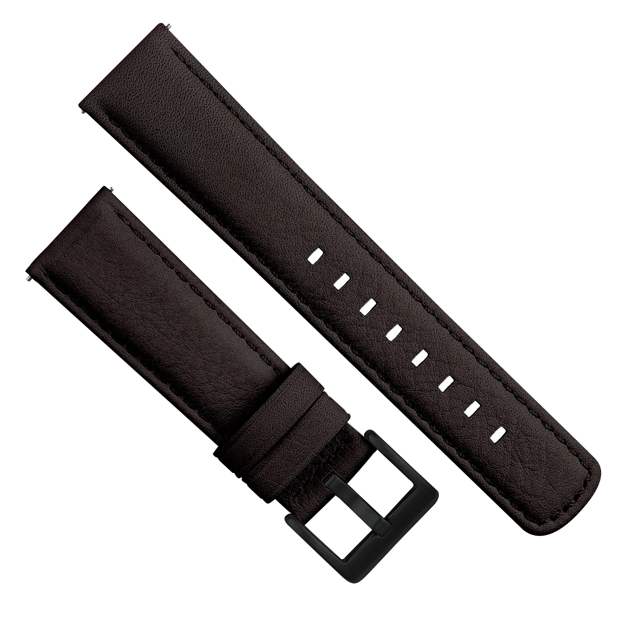 Samsung Galaxy Watch5 Dark Brown Pittards Performance Leather Brown Stitching Watch Band - Image 8