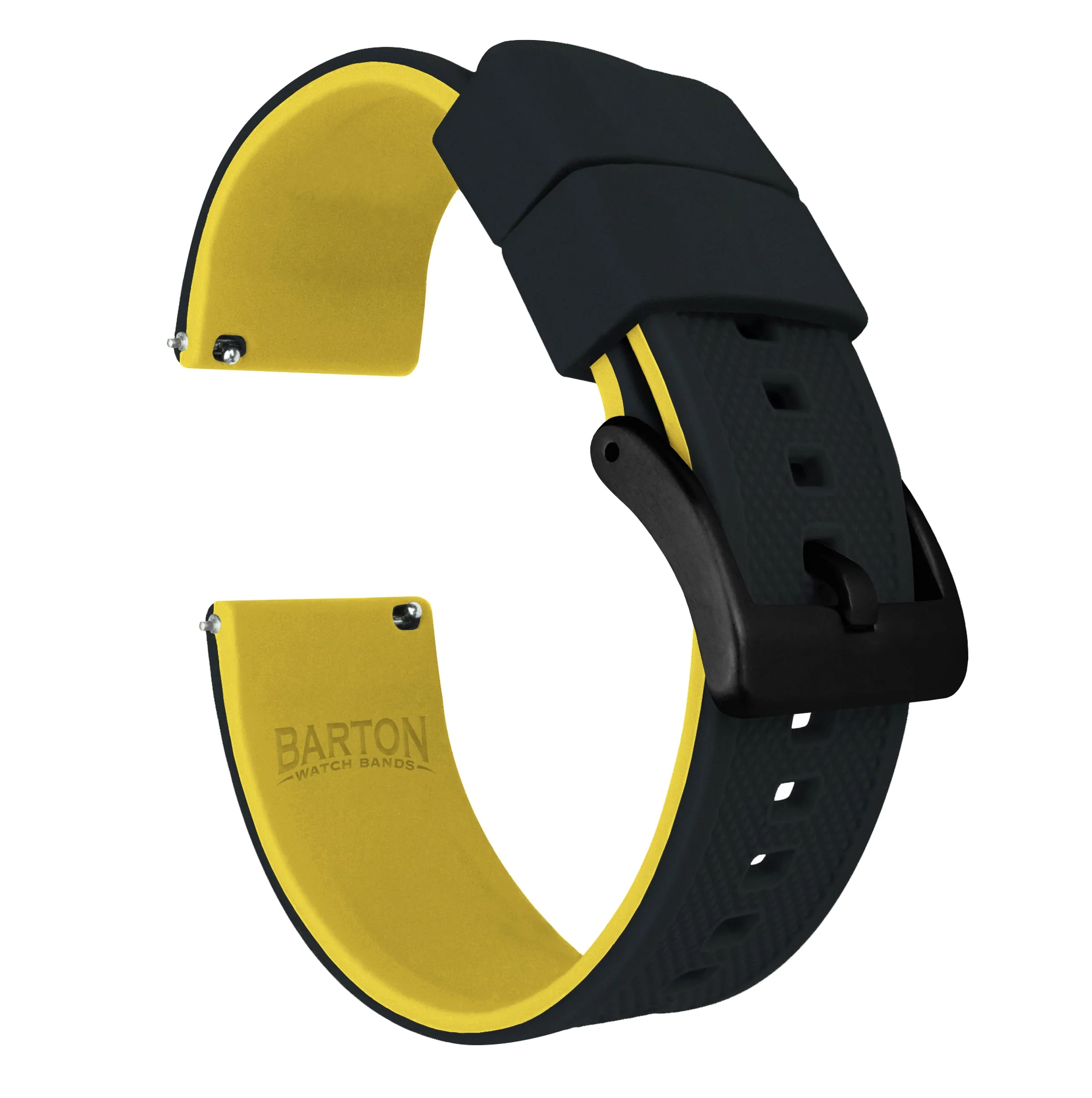 Samsung Galaxy Watch5 Elite Silicone Black Top Yellow Bottom Watch Band - Image 2