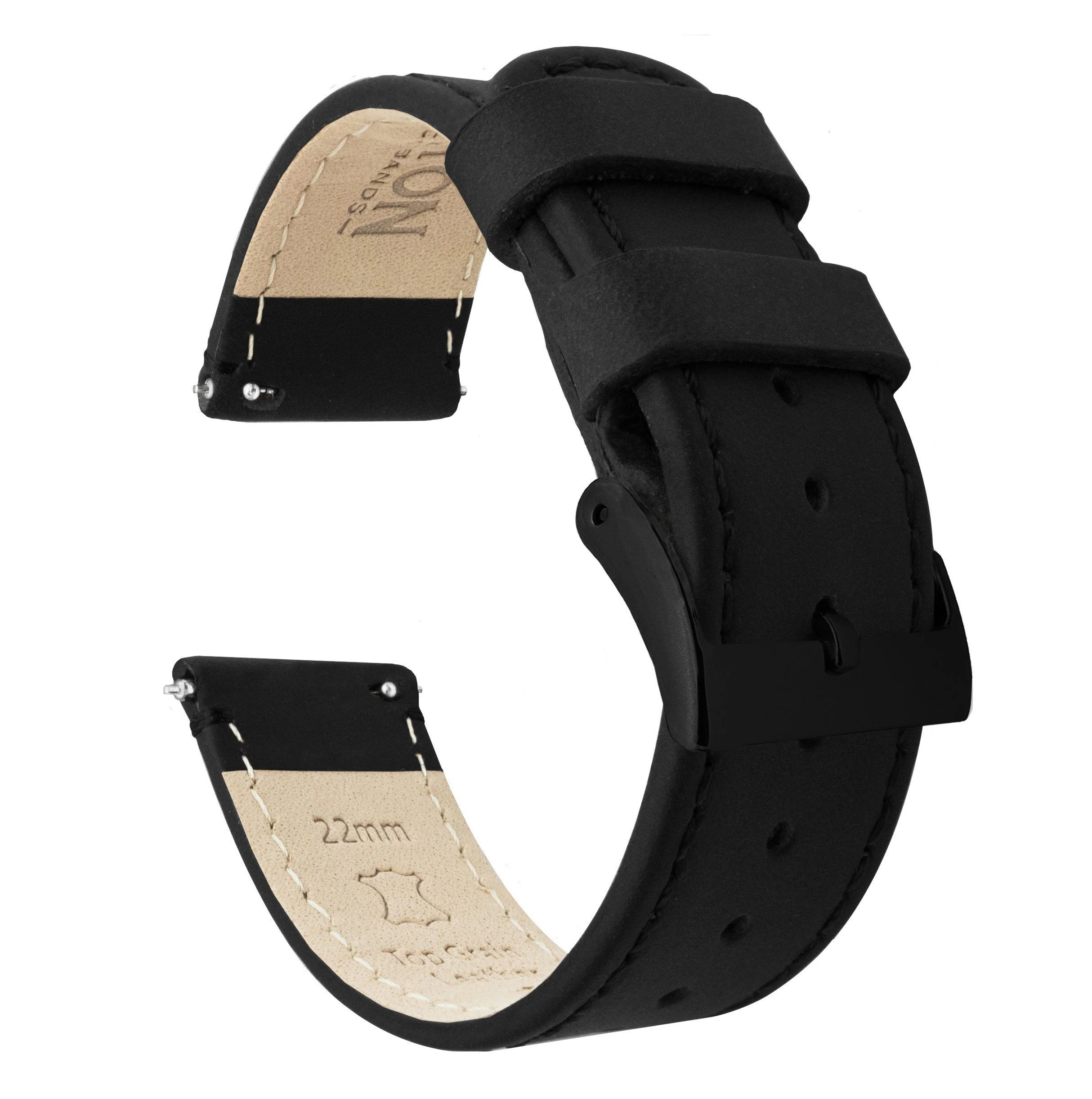 Samsung Galaxy Watch6 Black Leather Stitching Watch Band - Image 2
