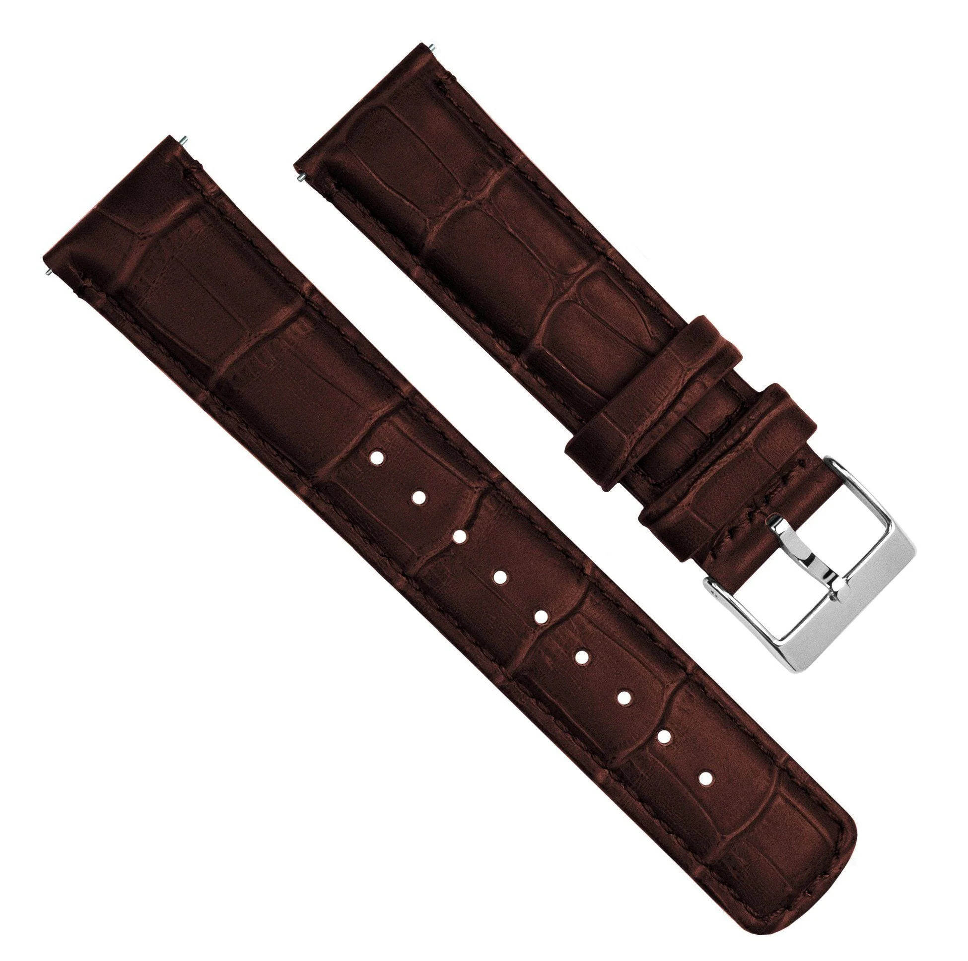 Samsung Galaxy Watch6 Coffee Brown Alligator Grain Leather Watch Band - Image 4