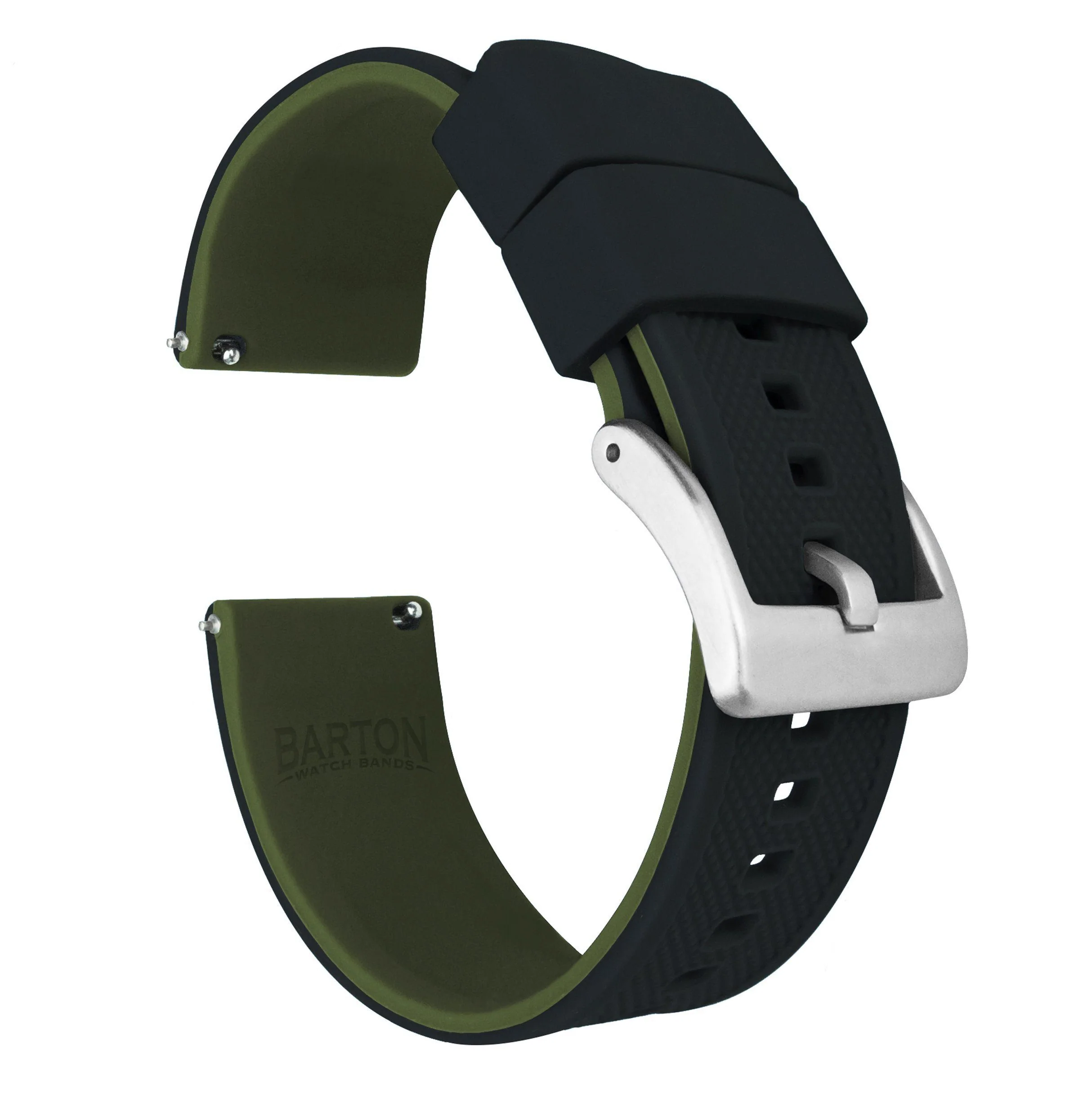 Samsung Galaxy Watch6 Elite Silicone Black Top Army Green Bottom Watch Band