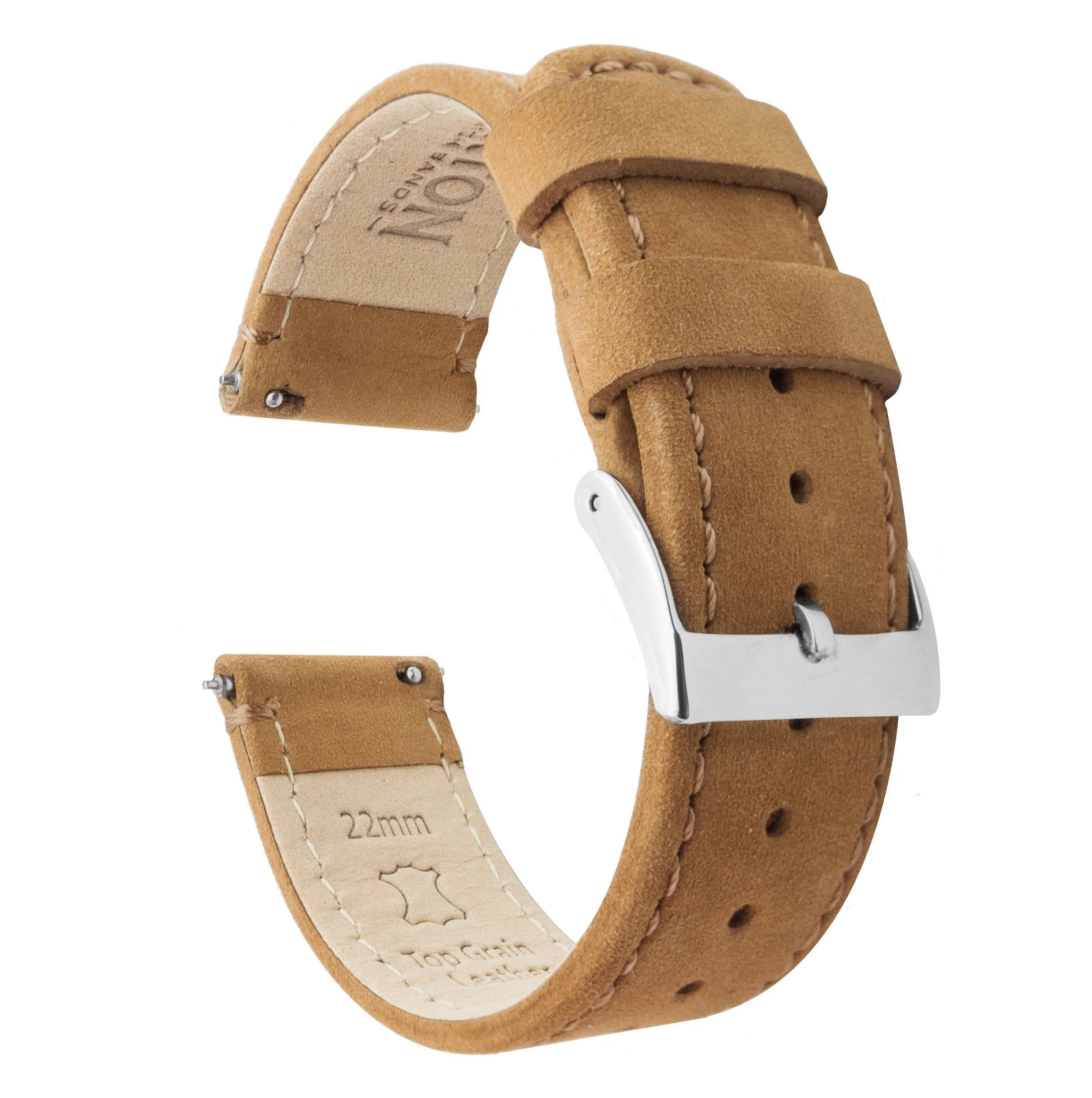 Samsung Galaxy Watch6 Gingerbread Brown Leather Stitching Watch Band