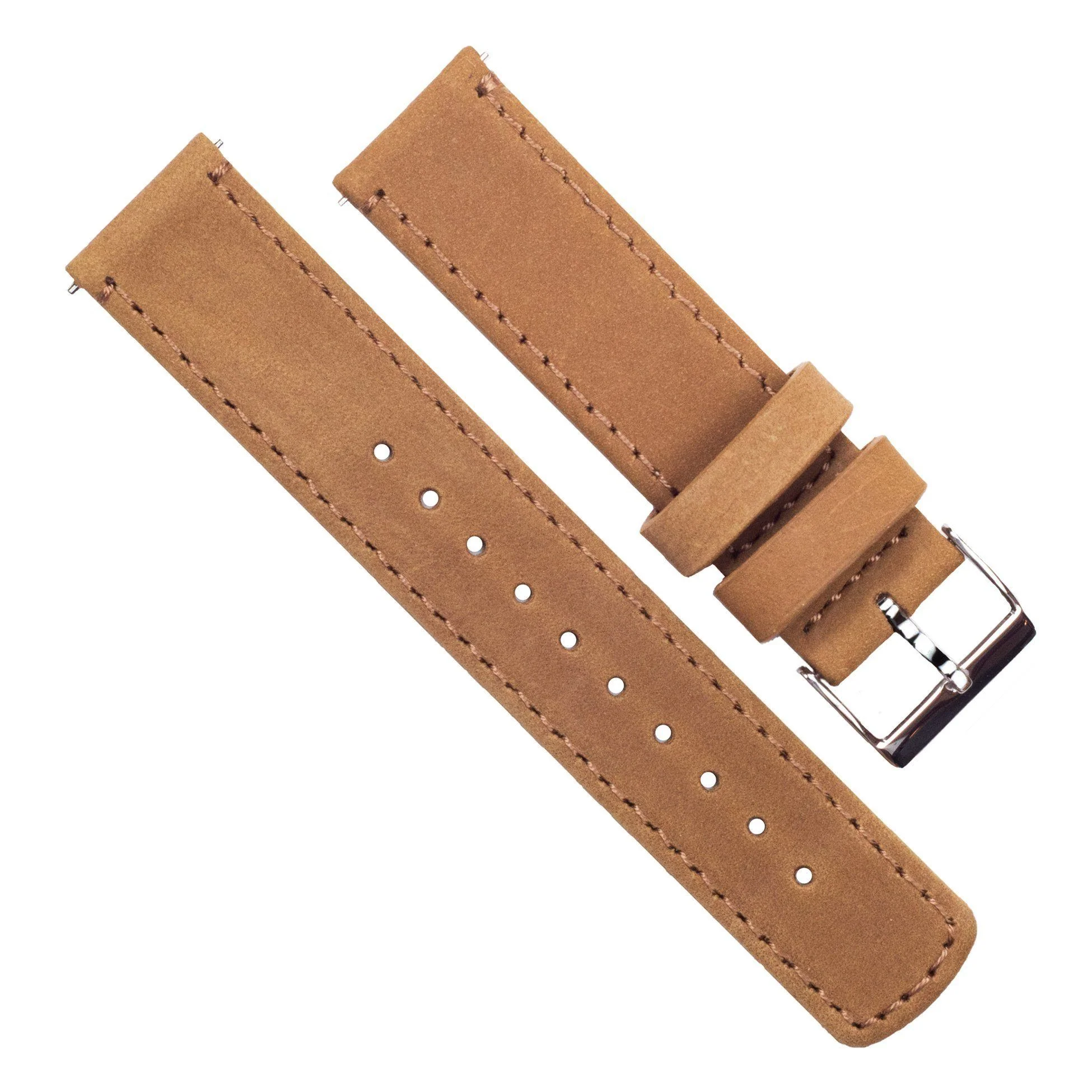 Samsung Galaxy Watch6 Gingerbread Brown Leather Stitching Watch Band - Image 4