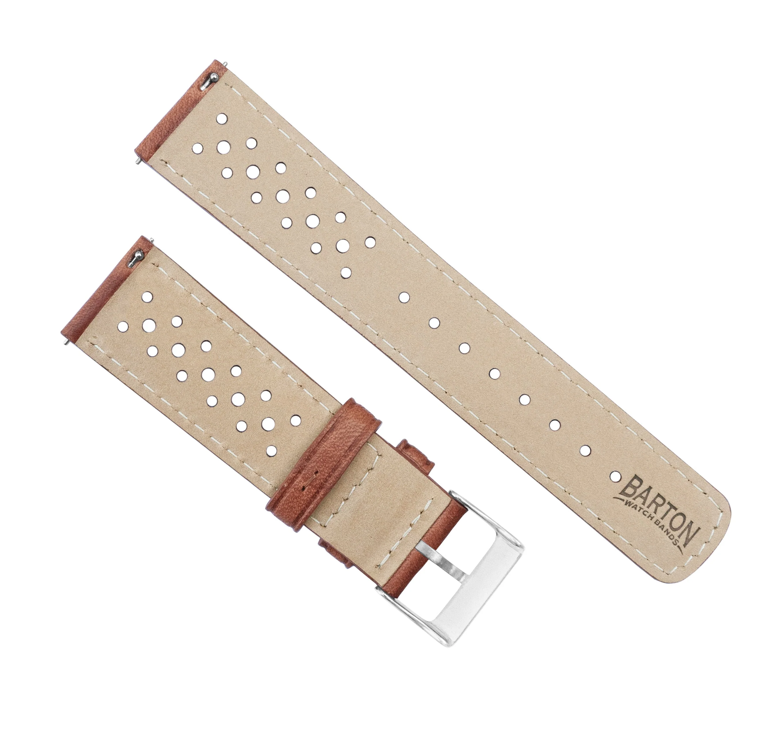 Samsung Galaxy Watch6 Racing Horween Leather Caramel Brown Watch Band - Image 3