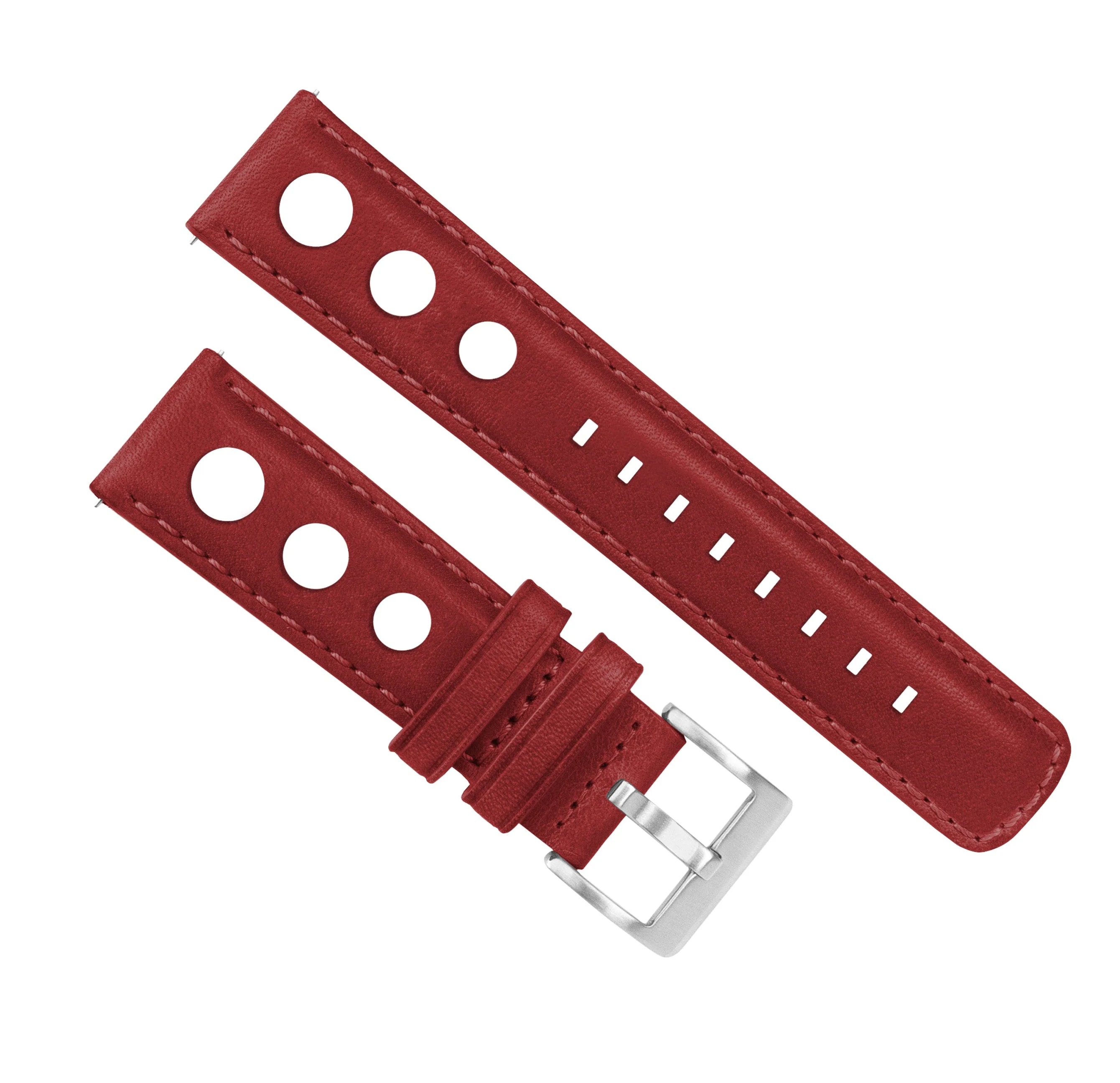 Samsung Galaxy Watch6 Rally Horween Leather Crimson Red Watch Band - Image 2