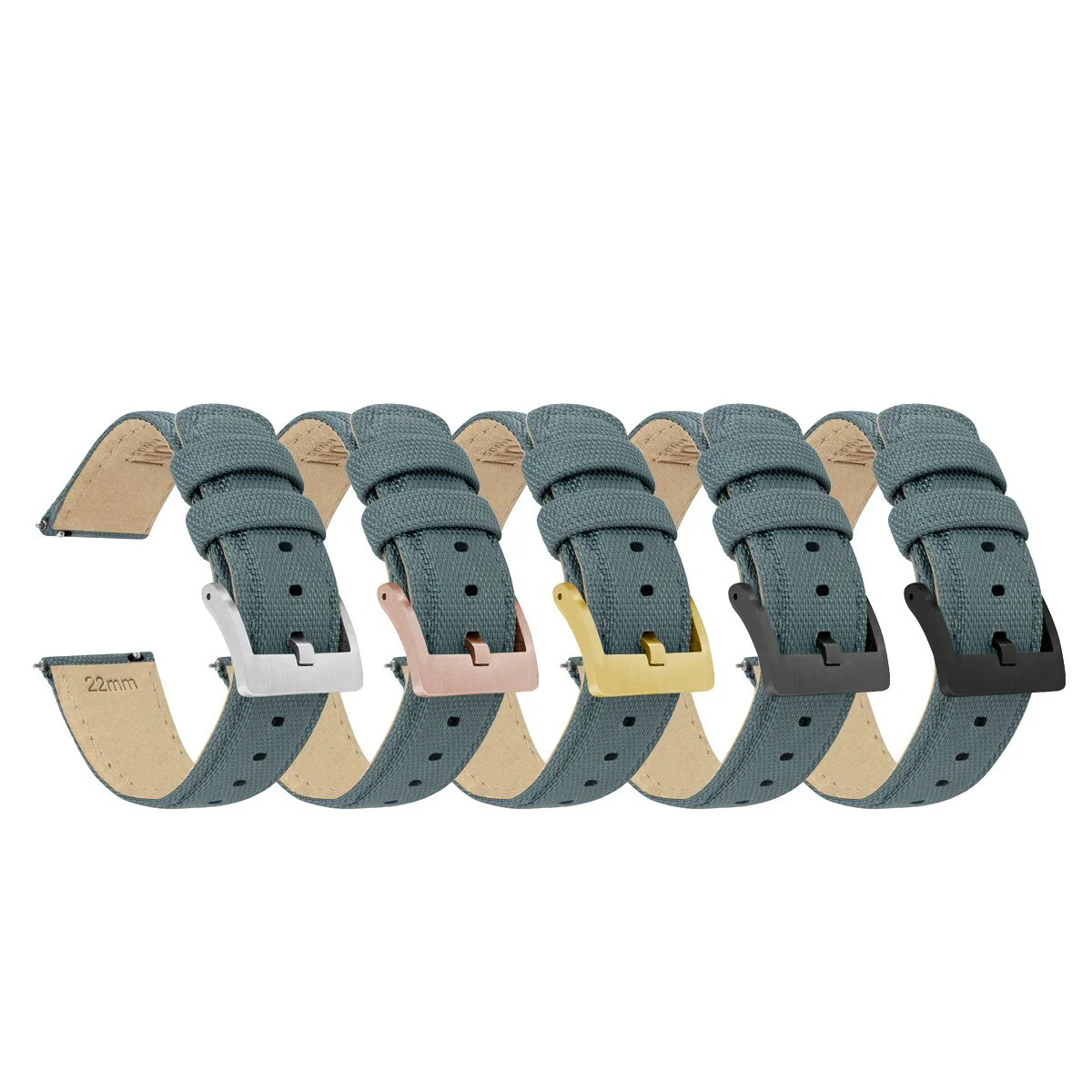 Slate Grey Sailcloth Quick Release Watch Band - Oris Divers Sixty-Five 40mm (20mm) - Image 2