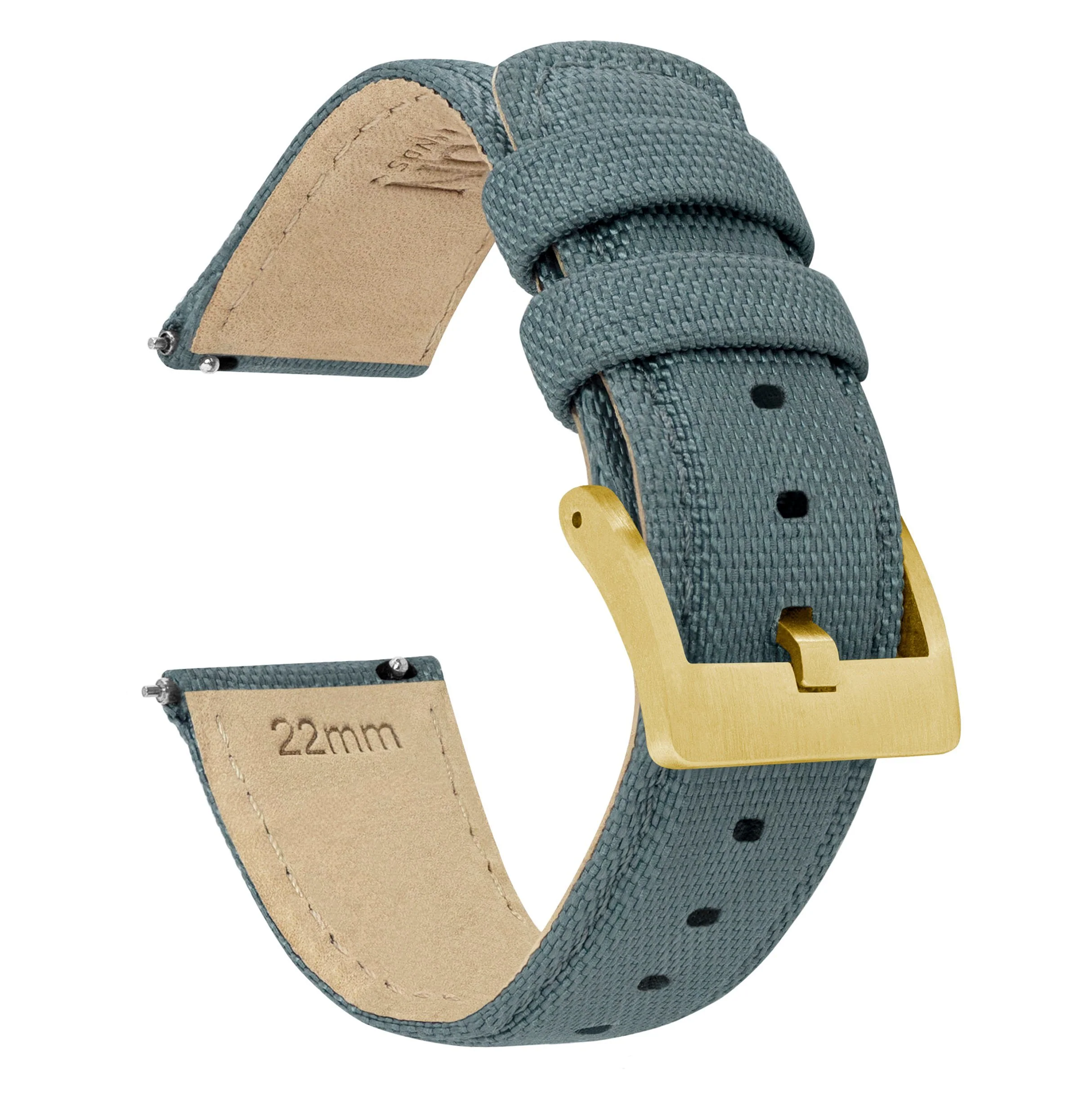 Slate Grey Sailcloth Quick Release Watch Band - Oris Divers Sixty-Five 40mm (20mm) - Image 8
