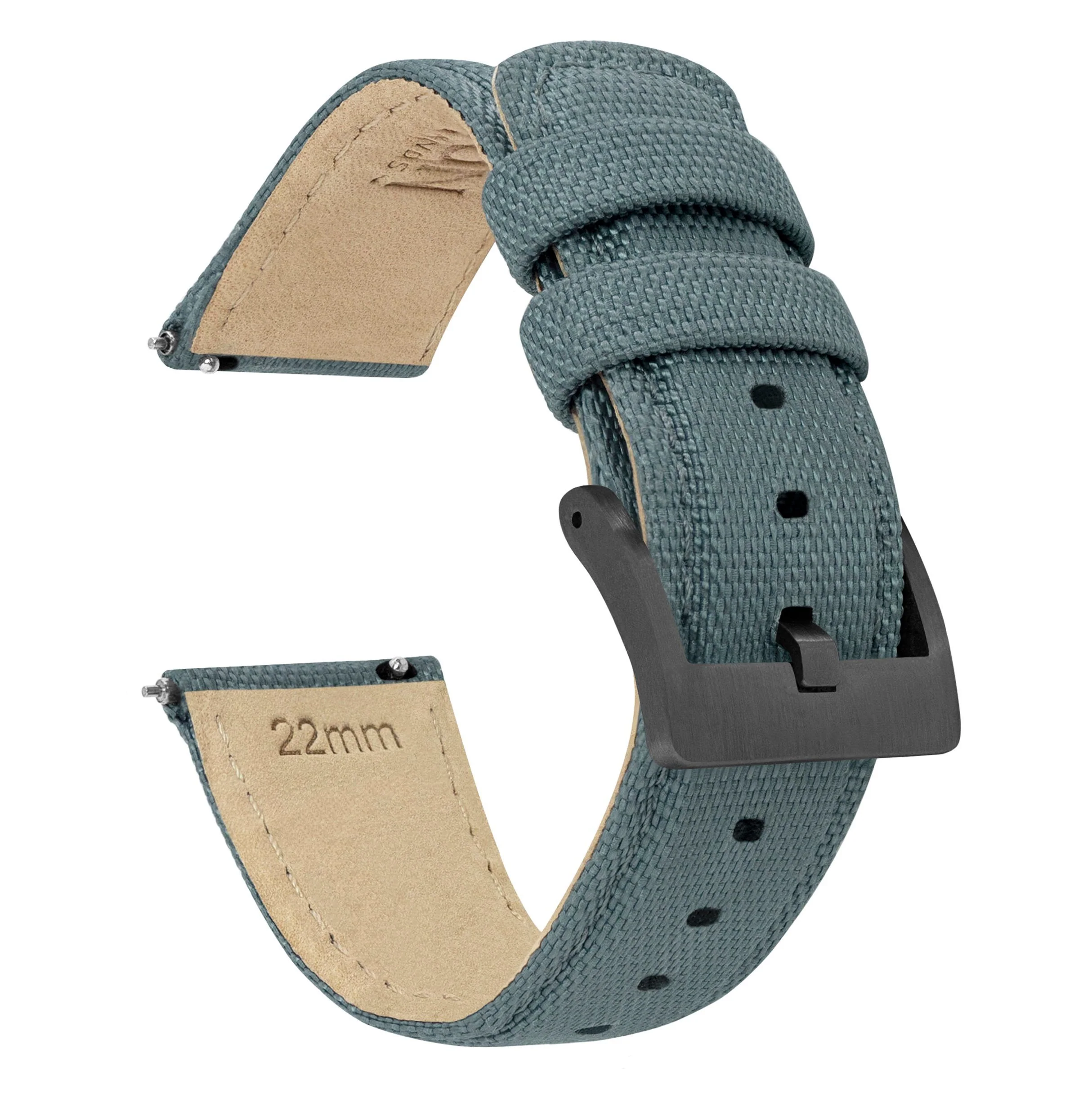 Slate Grey Sailcloth Quick Release Watch Band - Oris Divers Sixty-Five 40mm (20mm) - Image 9