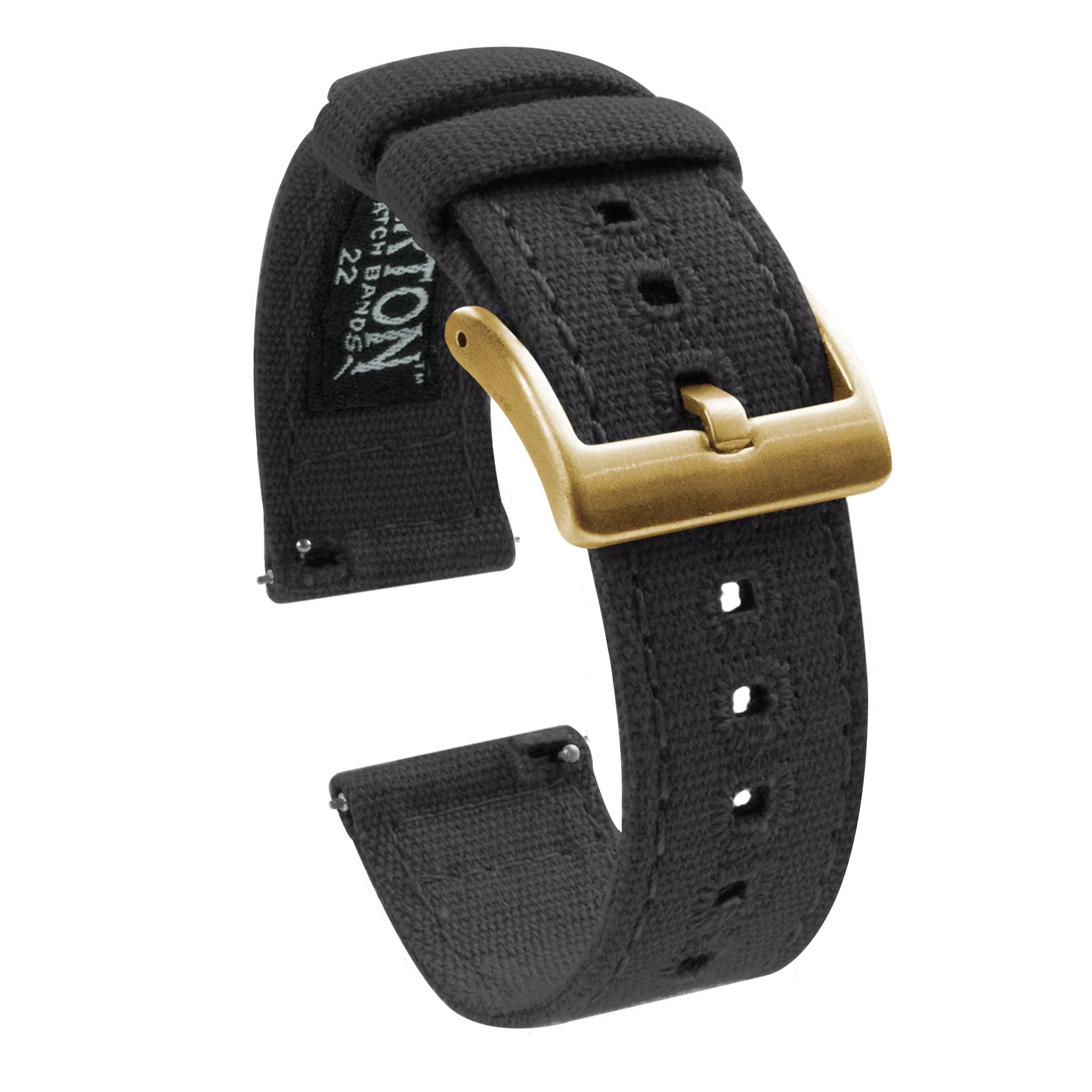 Smoke Grey Crafted Canvas Watch Band - Hamilton Khaki Field 38/40/42 (20mm) - Image 11
