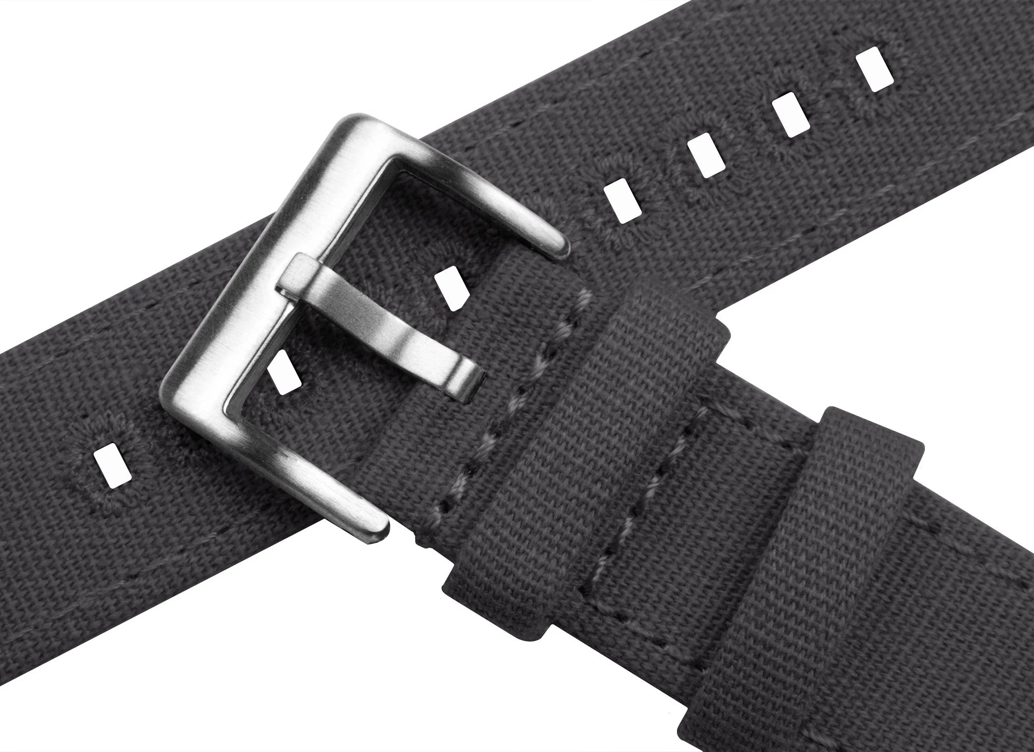 Smoke Grey Crafted Canvas Watch Band - Hamilton Khaki Field 38/40/42 (20mm) - Image 4