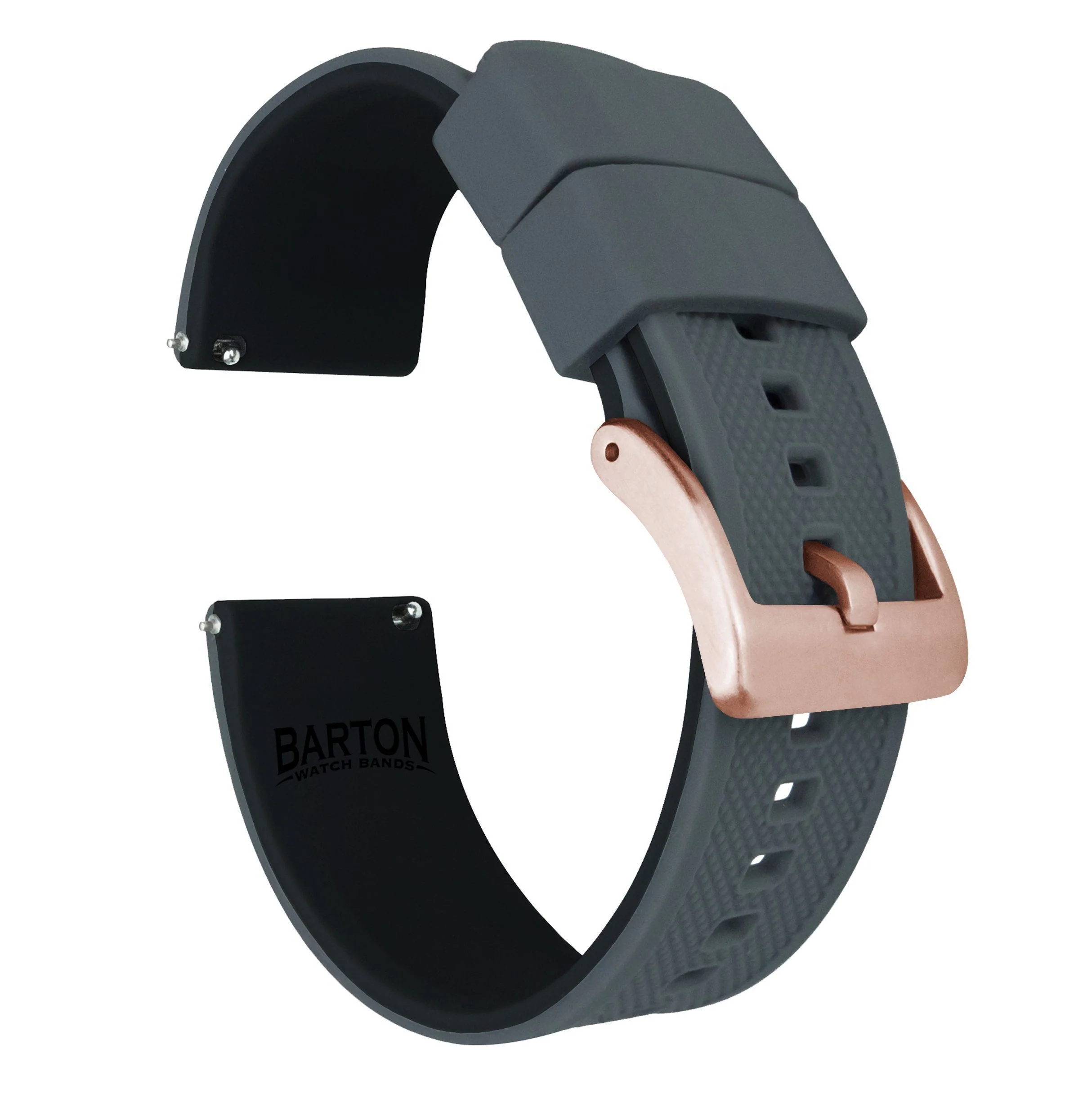 Smoke Grey Top Black Bottom Elite Silicone Watch Band - Marathon GSAR / TSAR (20mm) - Image 12