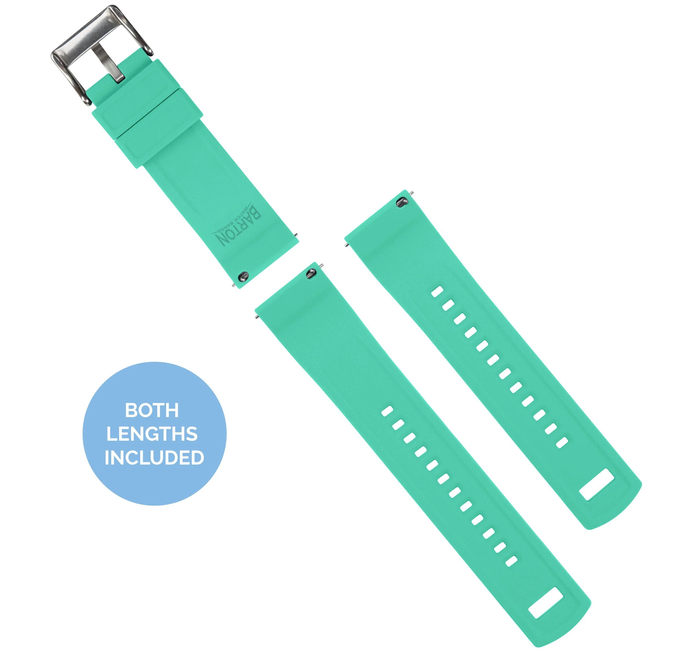 Smoke Grey Top Mint Green Bottom Elite Silicone Watch Band - Casio Duro MDV-106 (22mm) - Image 3