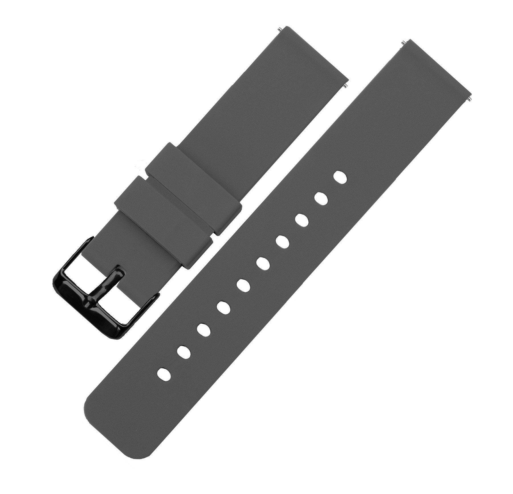 Smokey Grey Silicone Rubber Quick Release Watch Band - Image 7