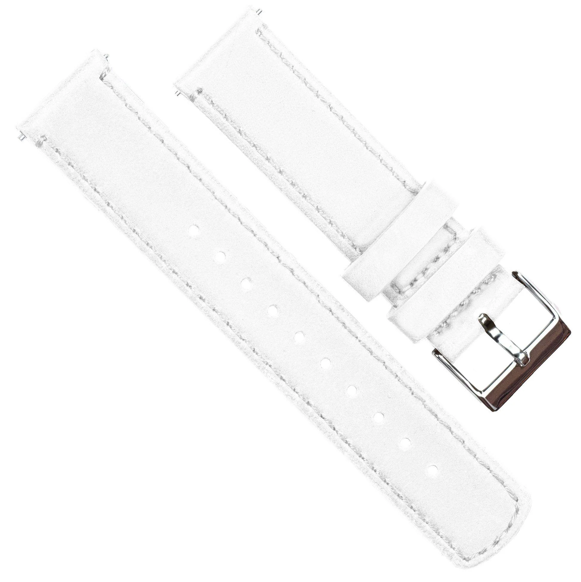 White Leather White Stitching Watch Band - Oris Divers Sixty-Five 40mm (20mm) - Image 3