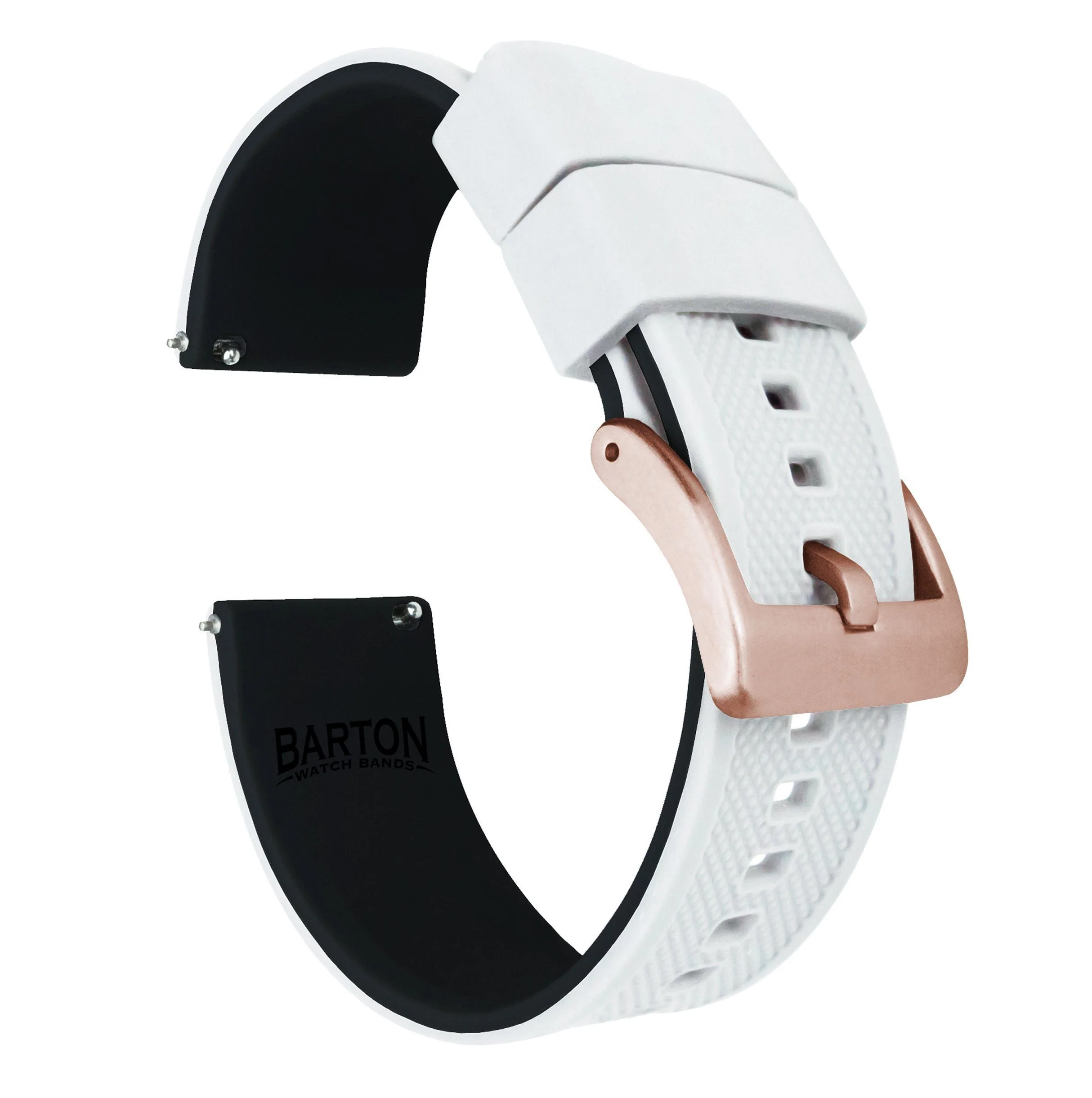 White Top Black Bottom Elite Silicone Watch Band - Casio Duro MDV-106 (22mm) - Image 11