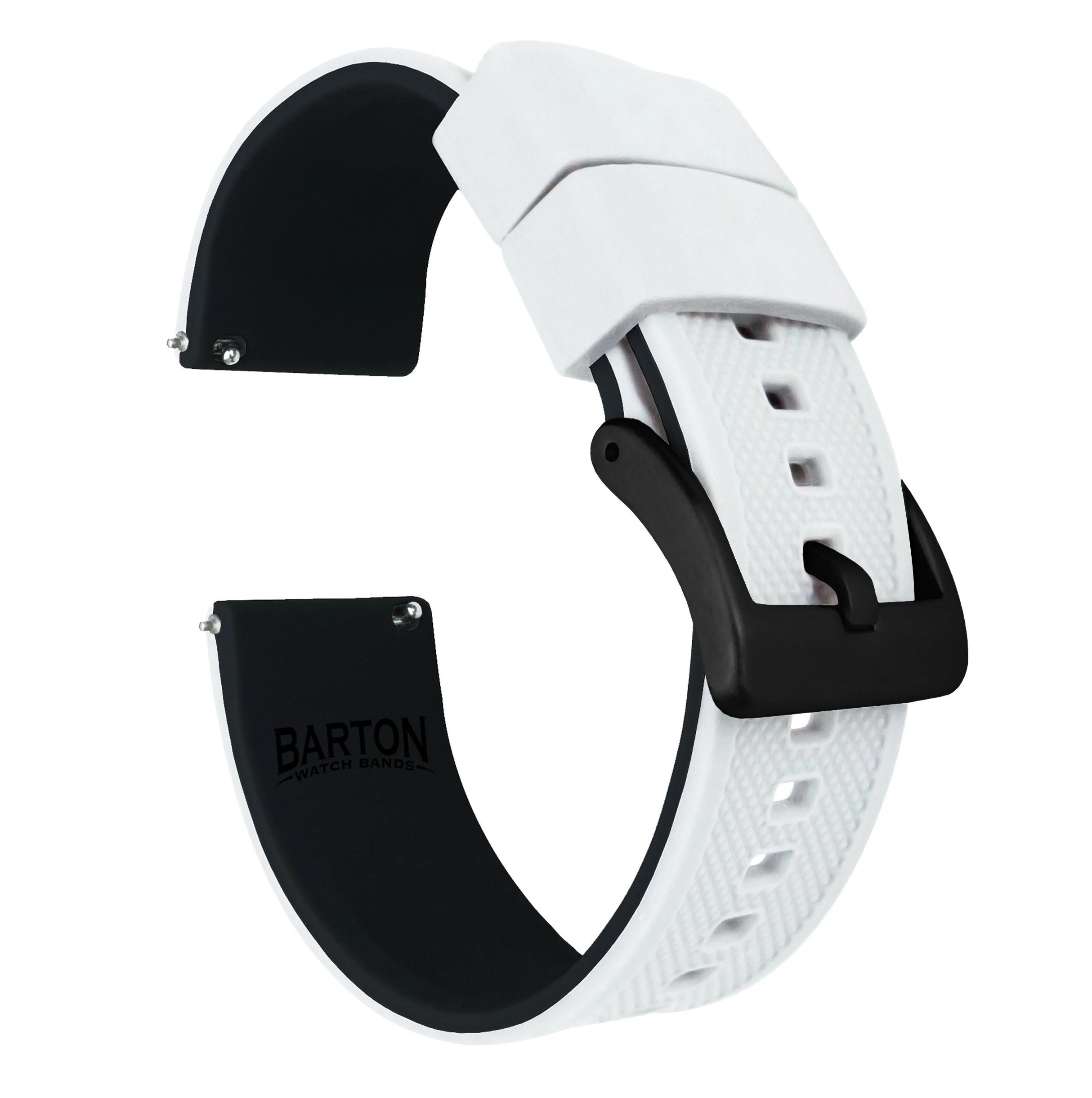 White Top Black Bottom Elite Silicone Watch Band - Casio Duro MDV-106 (22mm) - Image 8